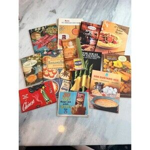 Lot of vintage brand advertistment cookbooks pamphlets recipes